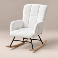 Fauteuil à bascule Odette bouclette blanche