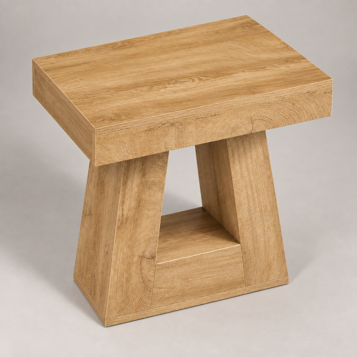 Table d'appoint Bandol effet chêne clair vue de dessus