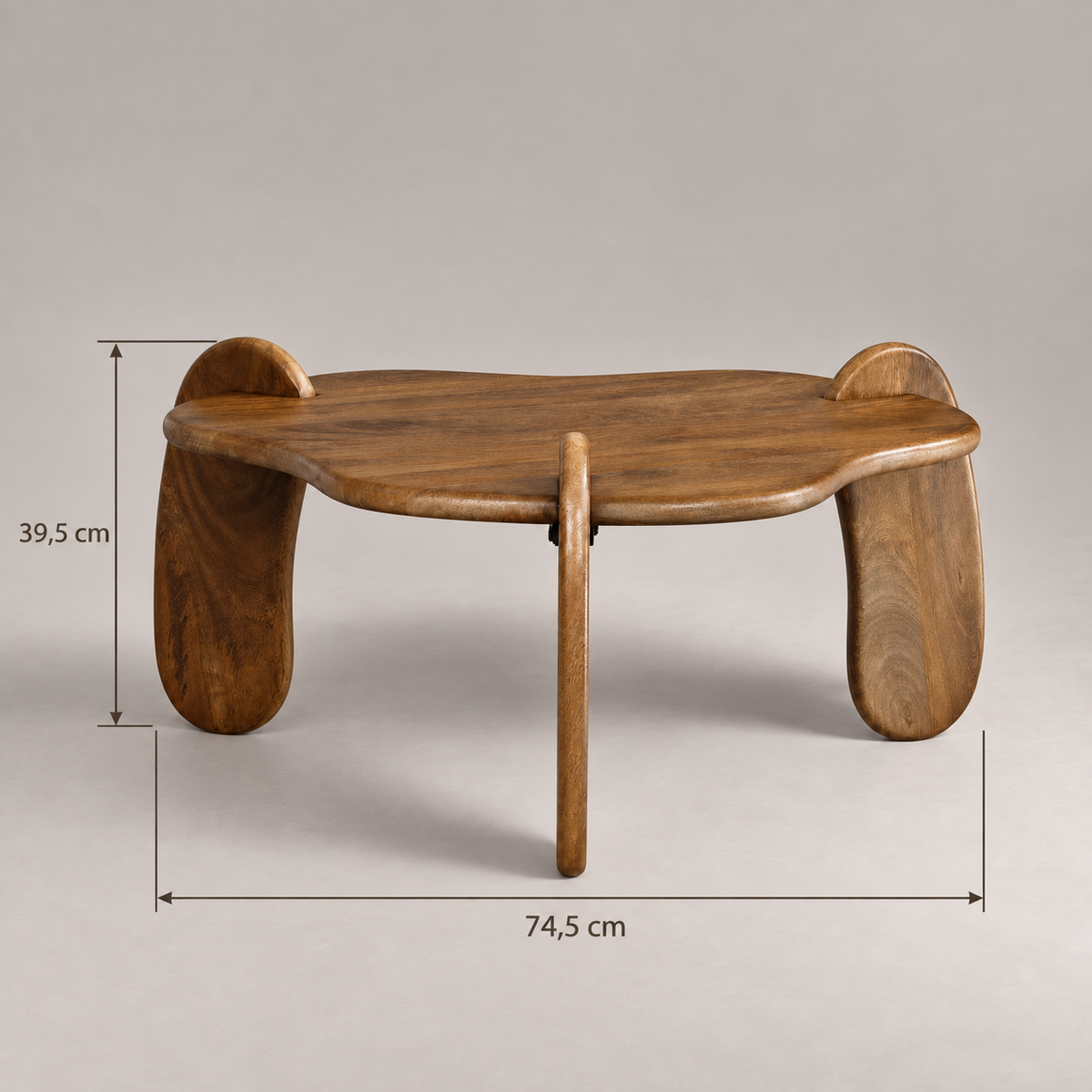 Dimensions de la table basse Gordes : L 74,5 x H 39,5 cm