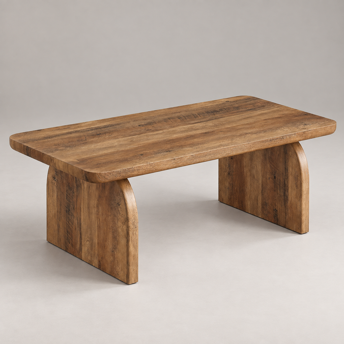 Table basse rectangulaire bois Ménerbes vue de trois quarts