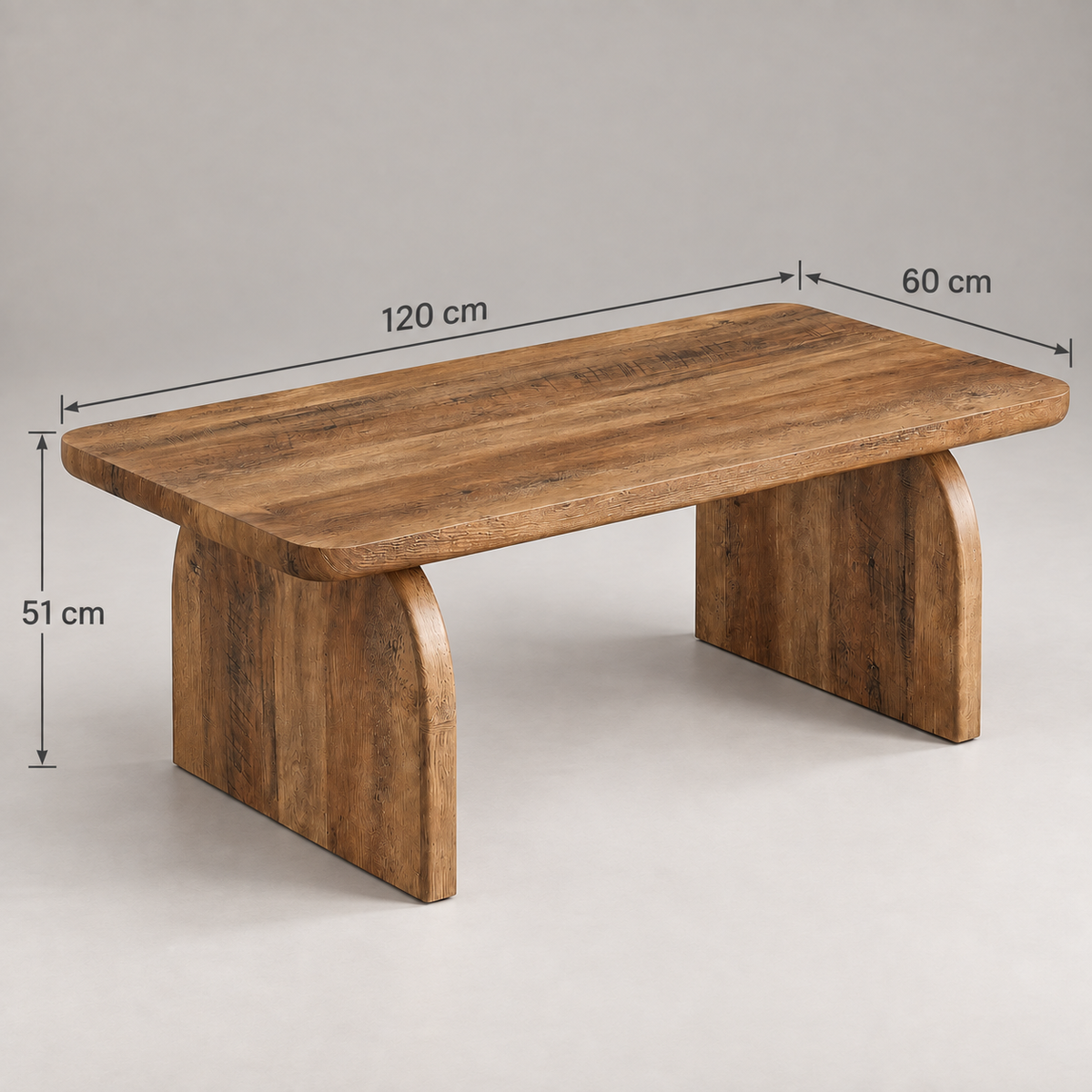 Dimensions de la table basse Ménerbes : L 120 x P 60 x H 51 cm