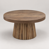 Table basse ronde Uzès effet bois